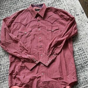 Stetson Men's Patterned Red Button Down Shirt